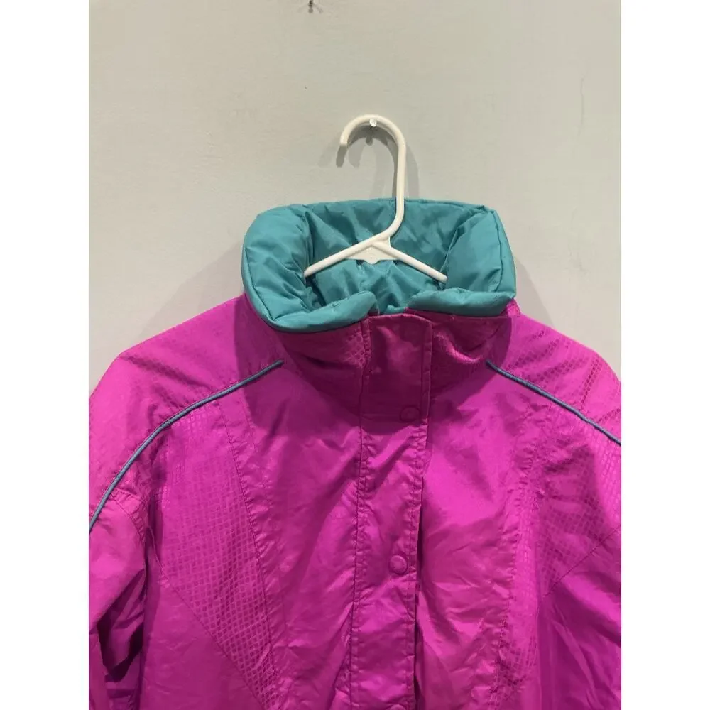 Vintage North Face Womens Ski Jacket Size 12 Fuschia Retro Sport Coat Thermore - Picture 5 of 13